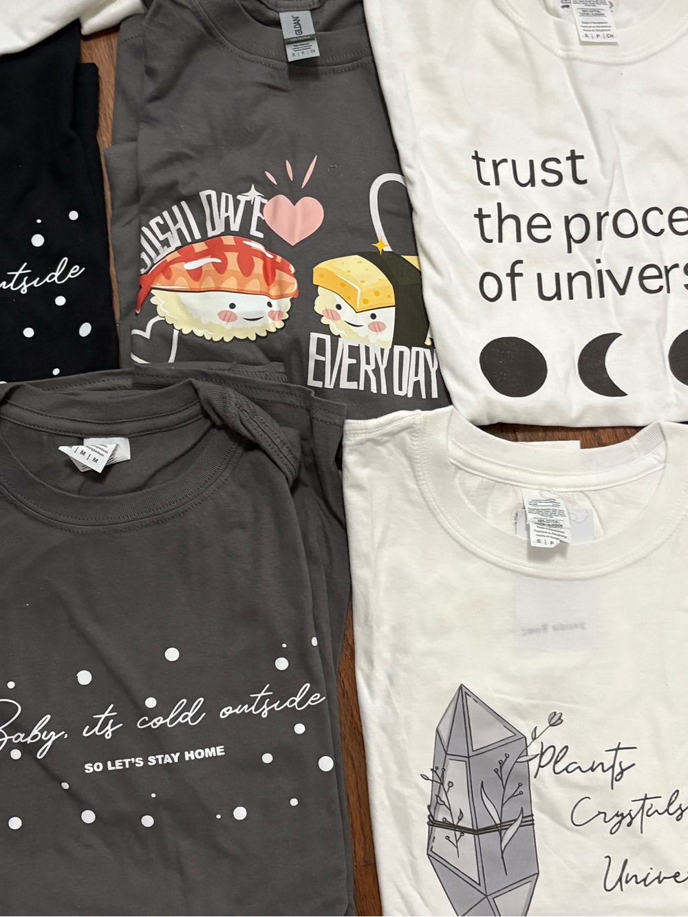 Unisex Short Sleeve Tees - White, Charcoal, Black-30 shirts multiple sizes